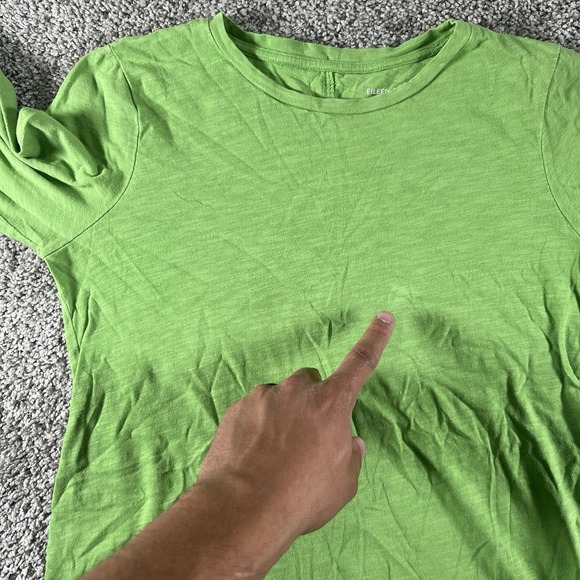 Eileen Fisher Shirt Womens‎ Petite XXS Green Organic Cotton Slub Crewneck Tee - Picture 8 of 11